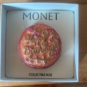 Monet NWT Enameled Keepsake Trinket Happy 🎂 Birthday Cake Box